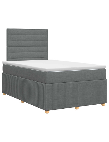Letto box spring con materasso Grigio Scuro 120 x 200 cm