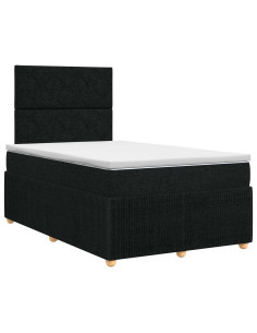 Letto box spring con materasso Nero 120 x 200 cm Tessuto