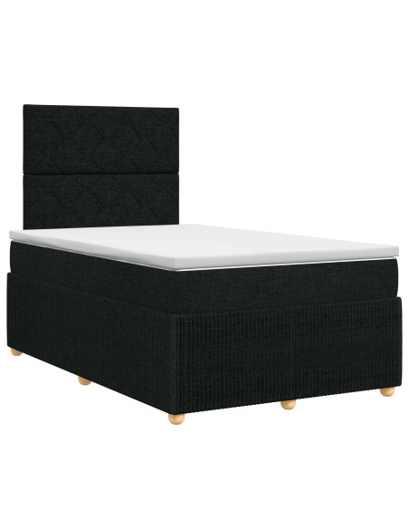 Letto box spring con materasso Nero 120 x 200 cm Tessuto