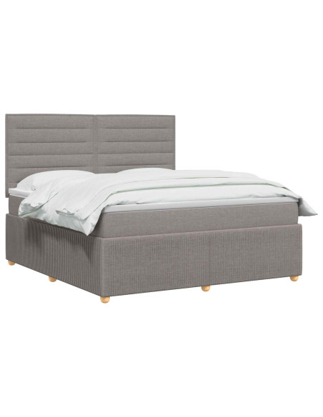 Letto box spring con materasso Tortora 140 x 200 cm Tessuto