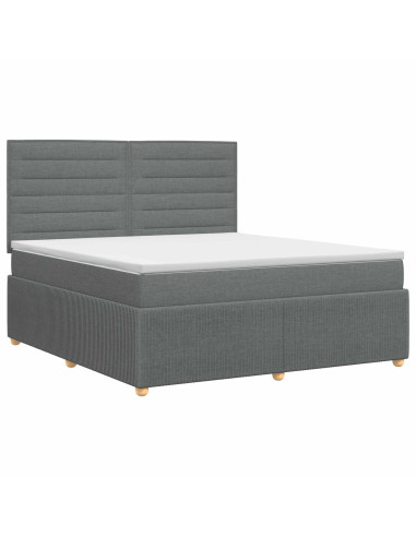 Letto box spring con materasso Grigio Scuro 160 x 200 cm