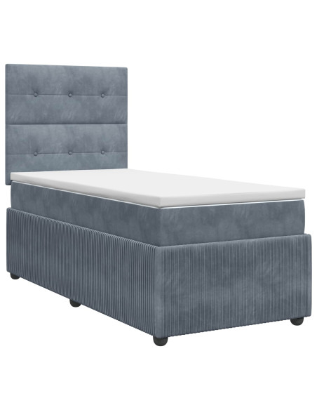 Letto box spring con materasso Grigio Scuro 100 x 200 cm