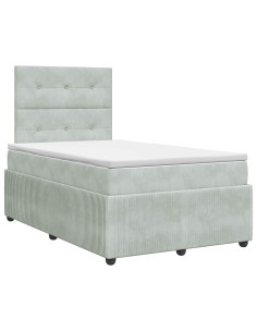 Letto box spring con materasso Grigio Chiaro 120 x 200 cm