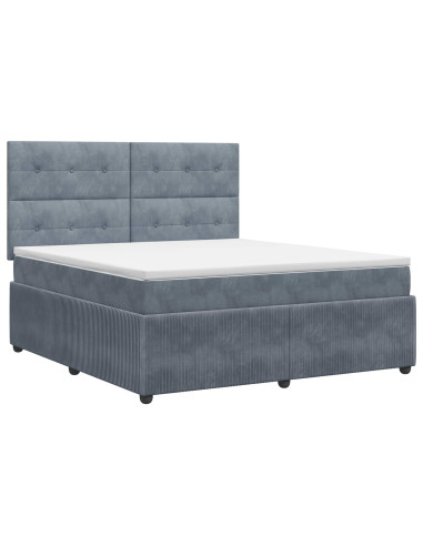 Letto box spring con materasso Grigio Scuro 180 x 200 cm