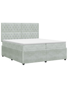 Letto box spring con materasso Grigio Chiaro 200 x 200 cm