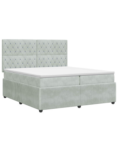 Letto box spring con materasso Grigio Chiaro 200 x 200 cm