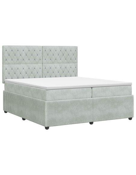 Letto box spring con materasso Grigio Chiaro 200 x 200 cm