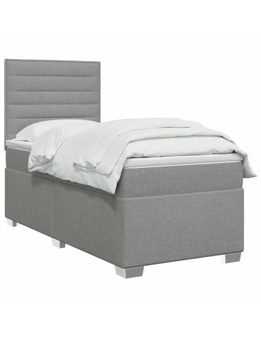 Letto box spring con materasso Grigio Chiaro 80 x 200 cm