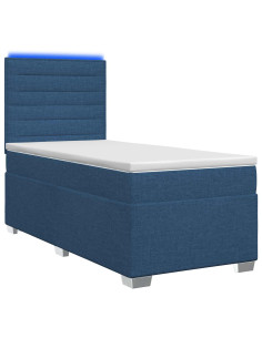 Letto box spring con materasso Blu 80 x 200 cm Tessuto