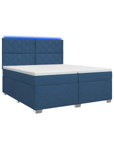 Letto box spring con materasso Blu 200 x 200 cm Tessuto