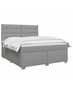 Letto box spring con materasso Grigio Chiaro 180 x 200 cm 2