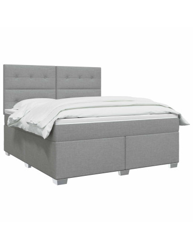 Letto box spring con materasso Grigio Chiaro 180 x 200 cm