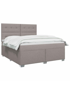 Letto box spring con materasso Tortora 180 x 200 cm Tessuto 2