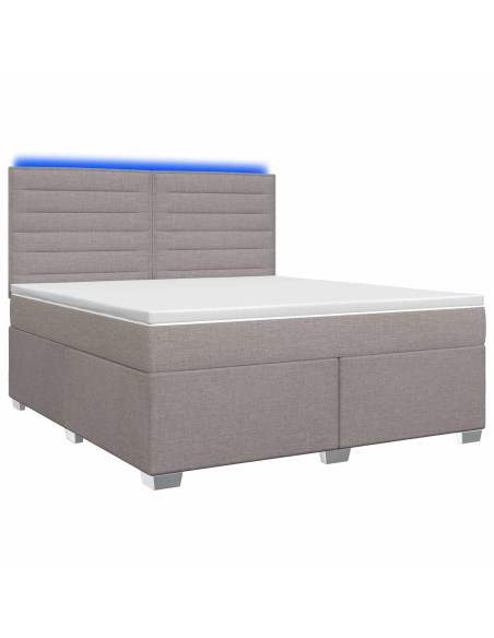 Letto box spring con materasso Tortora 140 x 200 cm Tessuto