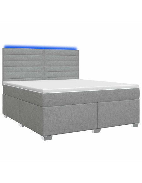 Letto box spring con materasso Grigio Chiaro 160 x 200 cm