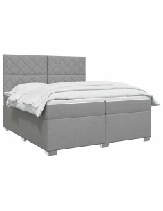 Letto box spring con materasso Grigio Chiaro 200 x 200 cm 2