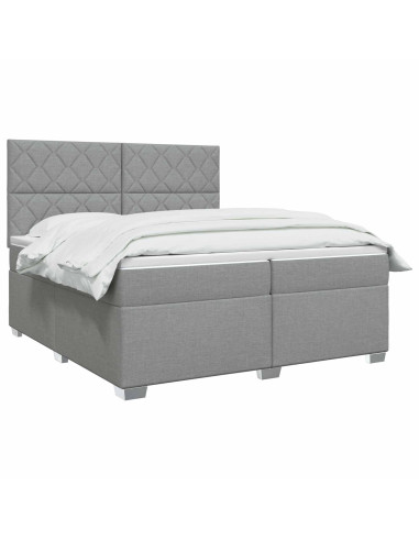 Letto box spring con materasso Grigio Chiaro 200 x 200 cm