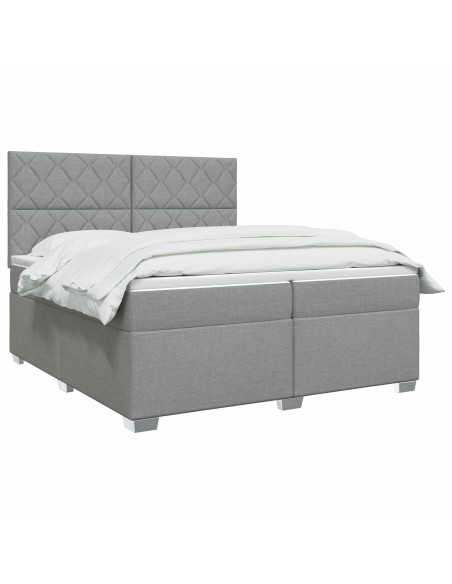 Letto box spring con materasso Grigio Chiaro 200 x 200 cm