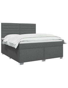 Letto box spring con materasso Grigio Scuro 140 x 200 cm 2