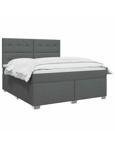 Letto box spring con materasso Grigio Scuro 140 x 200 cm 2