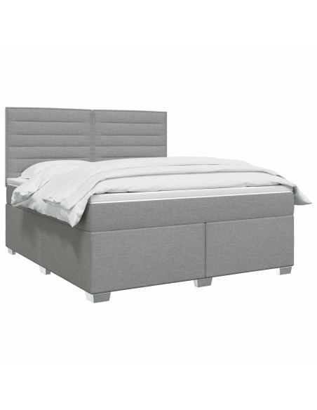 Letto box spring con materasso Grigio Chiaro 160 x 200 cm