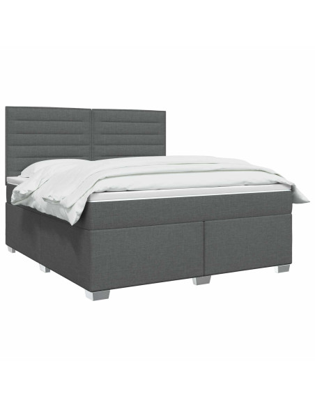 Letto box spring con materasso Grigio Scuro 160 x 200 cm