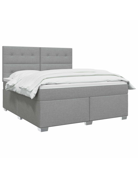 Letto box spring con materasso Grigio Chiaro 160 x 200 cm