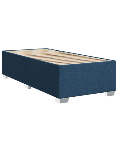 Letto box spring con materasso Blu 90 x 190 cm Tessuto