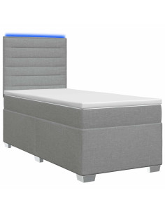 Letto box spring con materasso Grigio Chiaro 100 x 200 cm
