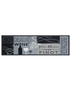 Tappeto da Cucina Lavabile Grigio Vino 45x150 cm in Velluto