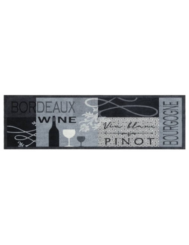 Tappeto da Cucina Lavabile Grigio Vino 45x150 cm in Velluto