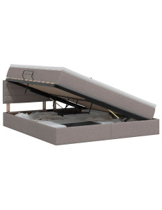Letto con contenitore e materasso Tortora 180 x 200 cm Velluto