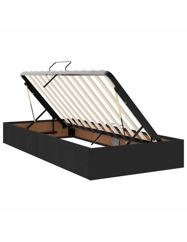 Letto con Contenitore Nero 180 x 200 cm Pelle Sintetica