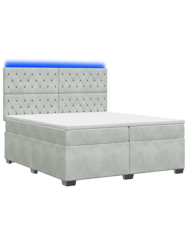 Letto box spring con materasso Grigio Chiaro 200 x 200 cm