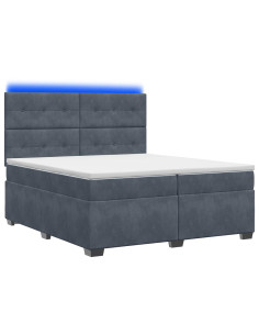 Letto box spring con materasso Grigio Scuro 200 x 200 cm