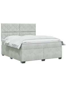 Letto box spring con materasso Grigio Chiaro 140 x 200 cm 2