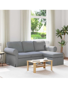 Divano Grigio chiaro 195 x 138 x 80 cm Tessuto