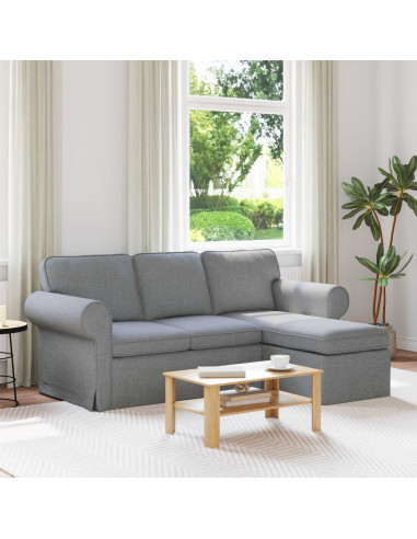 Divano Grigio chiaro 195 x 138 x 80 cm Tessuto
