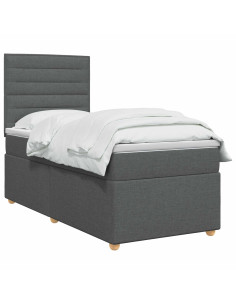 Letto box spring con materasso Grigio Scuro 100 x 200 cm 2