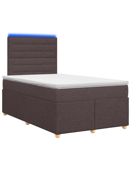 Letto box spring con materasso Marrone Scuro 120 x 200 cm