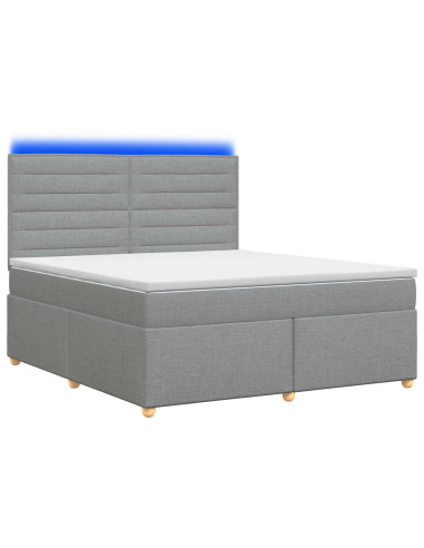 Letto box spring con materasso Grigio Chiaro 140 x 200 cm