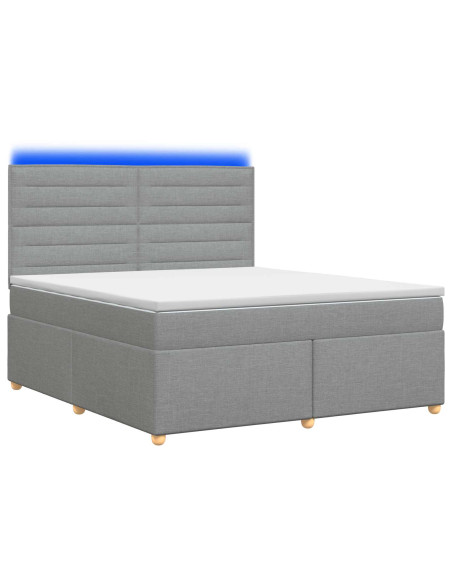 Letto box spring con materasso Grigio Chiaro 140 x 200 cm