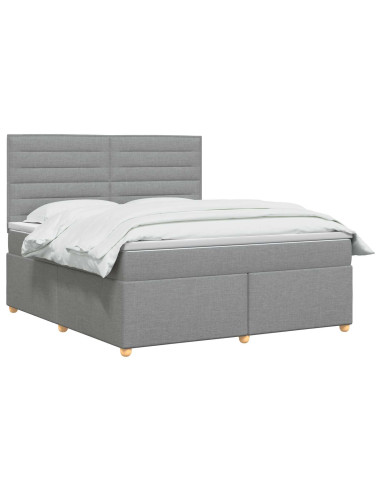 Letto box spring con materasso Grigio Chiaro 140 x 200 cm