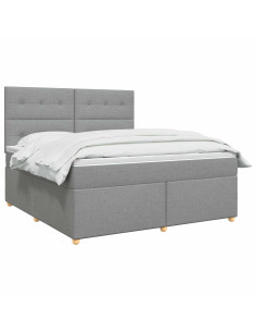 Letto box spring con materasso Grigio Chiaro 160 x 200 cm 2