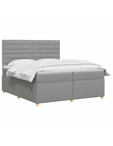 Letto box spring con materasso Grigio Chiaro 200 x 200 cm