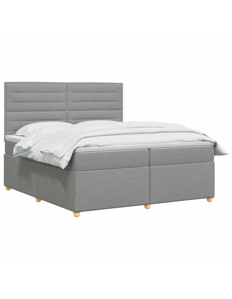 Letto box spring con materasso Grigio Chiaro 200 x 200 cm