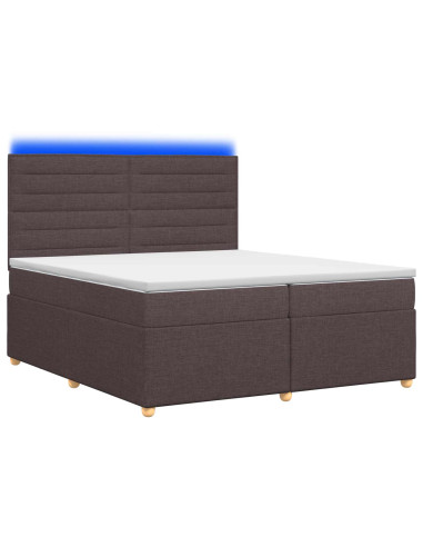 Letto box spring con materasso Marrone Scuro 200 x 200 cm