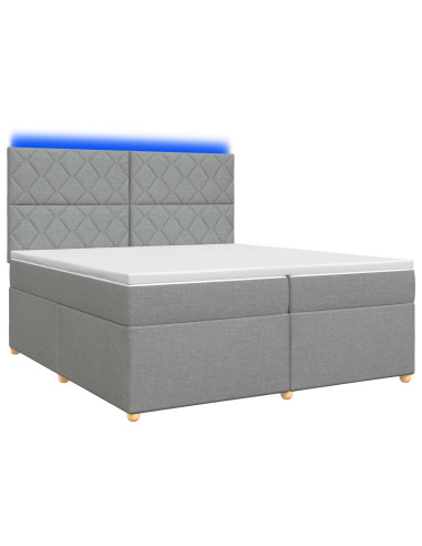 Letto box spring con materasso Grigio Chiaro 200 x 200 cm