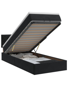 Letto ottomano con materasso Nero 90 x 200 cm Velluto