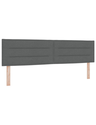 Letto ottomano con materasso 2 pz Grigio Scuro Tessuto